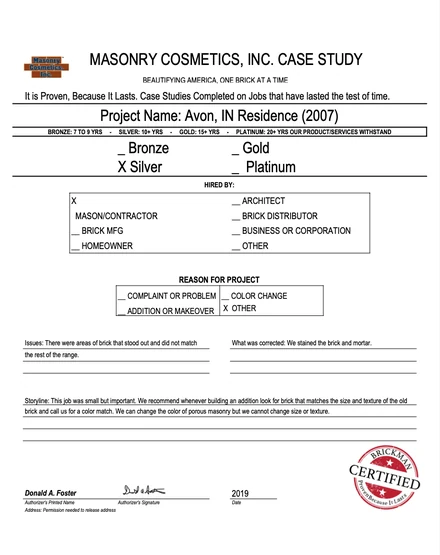 Scan of the case study form for case 300, filled in and signed