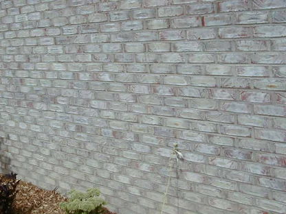 The same wall in 2005 after the work, the brick one even grey washed range with no dark spots showing