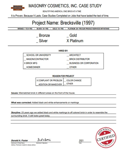 Scan of the case study form for case 365, filled in and signed