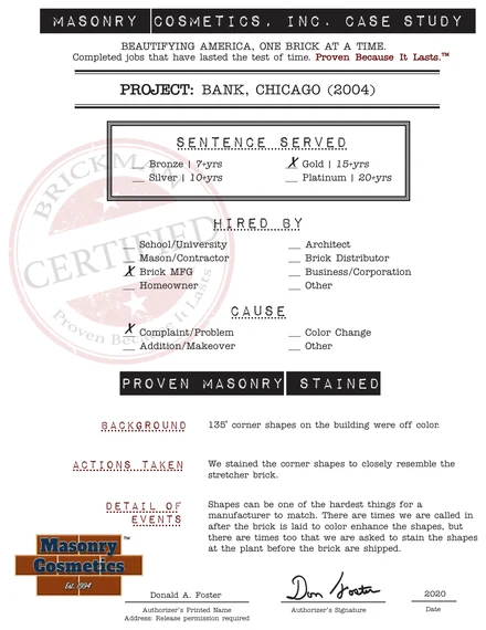 The case study form for case 042, filled in and signed, as printed in the case booklet