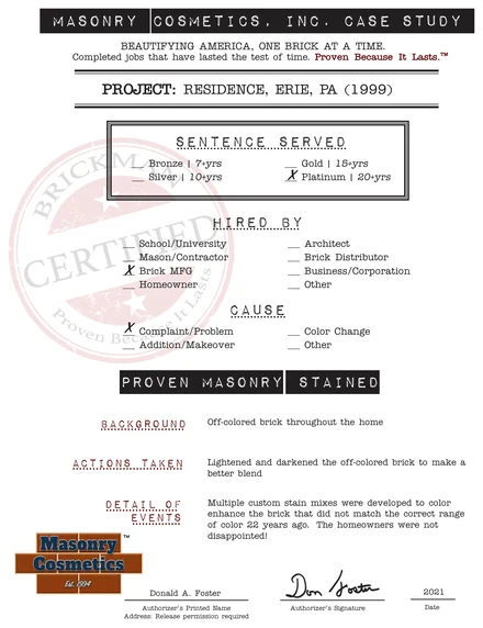 Scan of the case study form for case 363, filled in and signed