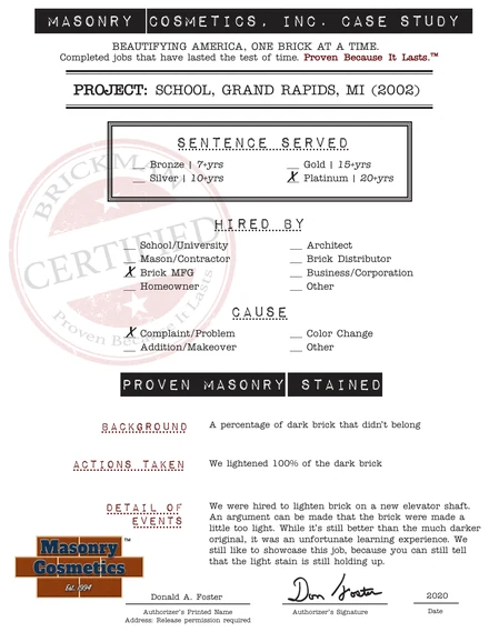 The case study form for case 025, filled in and signed, rendered from the case booklet