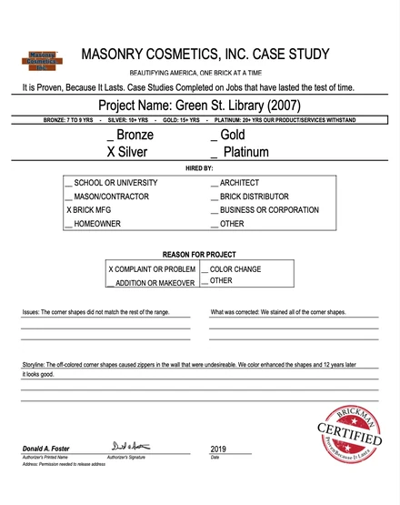 Scan of the case study form for case 240, filled in and signed