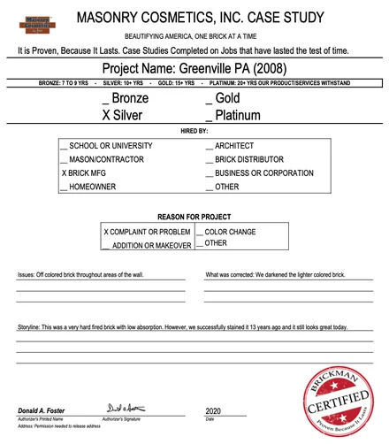 Scan of the case study form for case 356, filled in and signed
