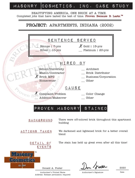 The case study form for case 090, filled in and signed