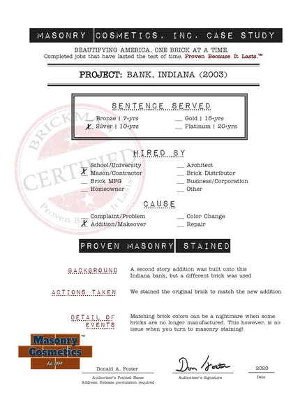 Scan of the case study form for case 395, filled in and signed