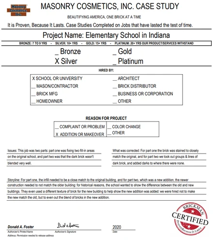 Scan of the case study form for case 329, filled in and signed