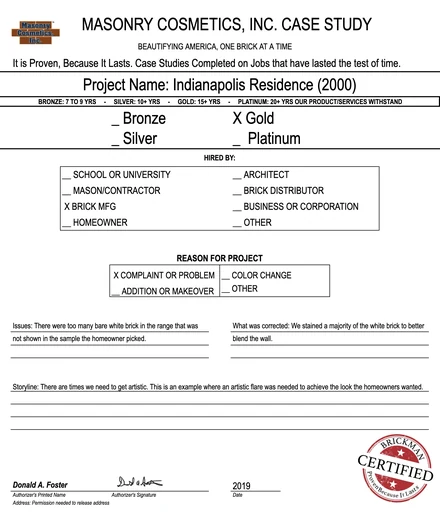 Scan of the case study form for case 308, filled in and signed