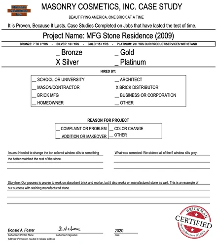 Scan of the case study form for case 330, filled in and signed