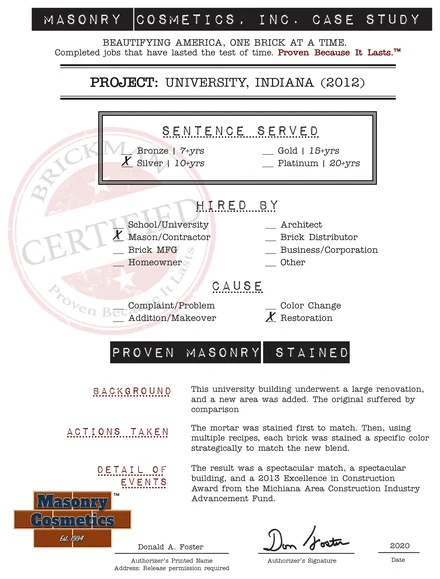 Scan of the case study form for case 202, filled in and signed
