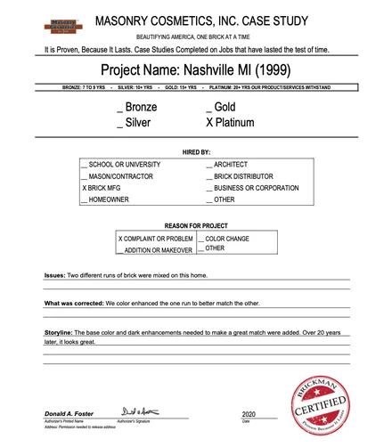 Scan of the case study form for case 374, Nashville MI (1999), filled in and signed