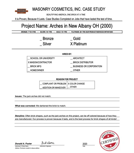 Scan of the case study form for case 360, filled in and signed