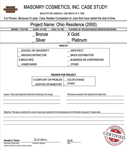 Scan of the case study form for case 189, filled in and signed