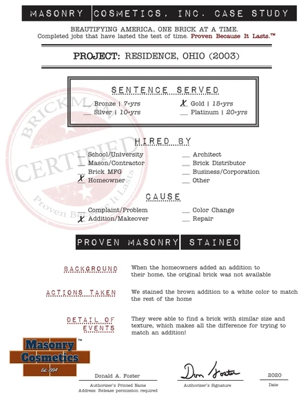 Scan of the case study form for case 361, filled in and signed