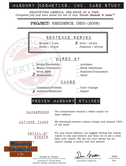 Scan of the case study form for case 310, filled in and signed
