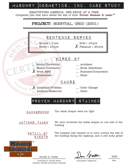 The case study form for case 119, filled in and signed, rendered from the case booklet