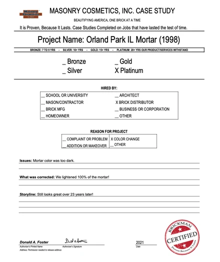 Scan of the case study form for case 406, filled in and signed