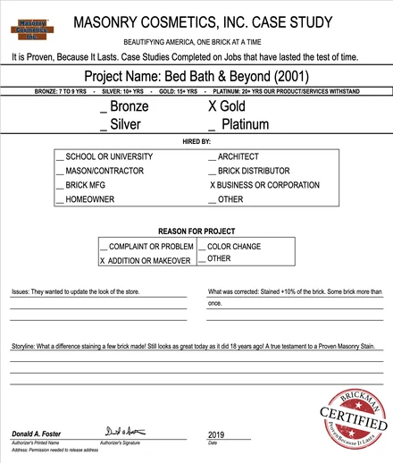 Scan of the case study form for case 016, filled in and signed