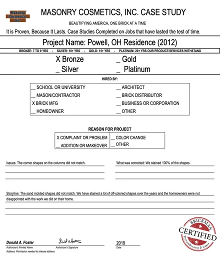 Scan of the case study form for case 313, filled in and signed