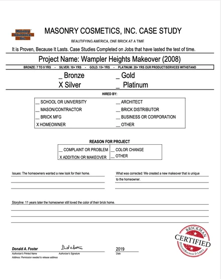 Scan of the case study form for case 207, filled in and signed