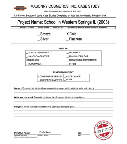 Scan of the case study form for case 397, filled in and signed
